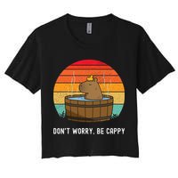 Retro Funny Capybara DonT Worry Be Capy Crop Top