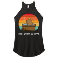 Retro Funny Capybara DonT Worry Be Capy Women's Perfect Tri Rocker Tank