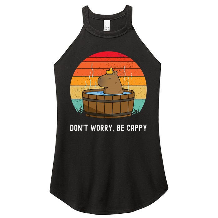 Retro Funny Capybara DonT Worry Be Capy Women's Perfect Tri Rocker Tank