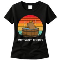 Retro Funny Capybara DonT Worry Be Capy Womens T-Shirt