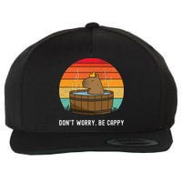 Retro Funny Capybara DonT Worry Be Capy Wool Snapback Cap