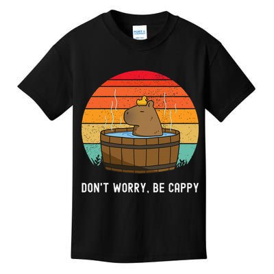 Retro Funny Capybara DonT Worry Be Capy Kids T-Shirt