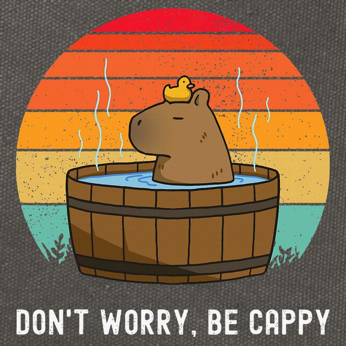 Retro Funny Capybara DonT Worry Be Capy Cotton Canvas Backpack