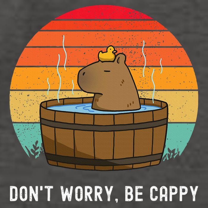 Retro Funny Capybara DonT Worry Be Capy Vector Backpack