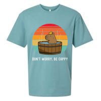 Retro Funny Capybara DonT Worry Be Capy Sueded Cloud Jersey T-Shirt