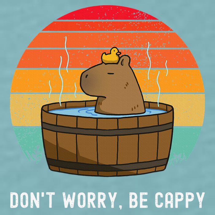 Retro Funny Capybara DonT Worry Be Capy Sueded Cloud Jersey T-Shirt