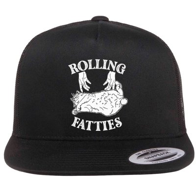 Rolling Fatties Cat Lover Kitten Owner Kitty Flat Bill Trucker Hat