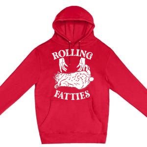 Rolling Fatties Cat Lover Kitten Owner Kitty Premium Pullover Hoodie