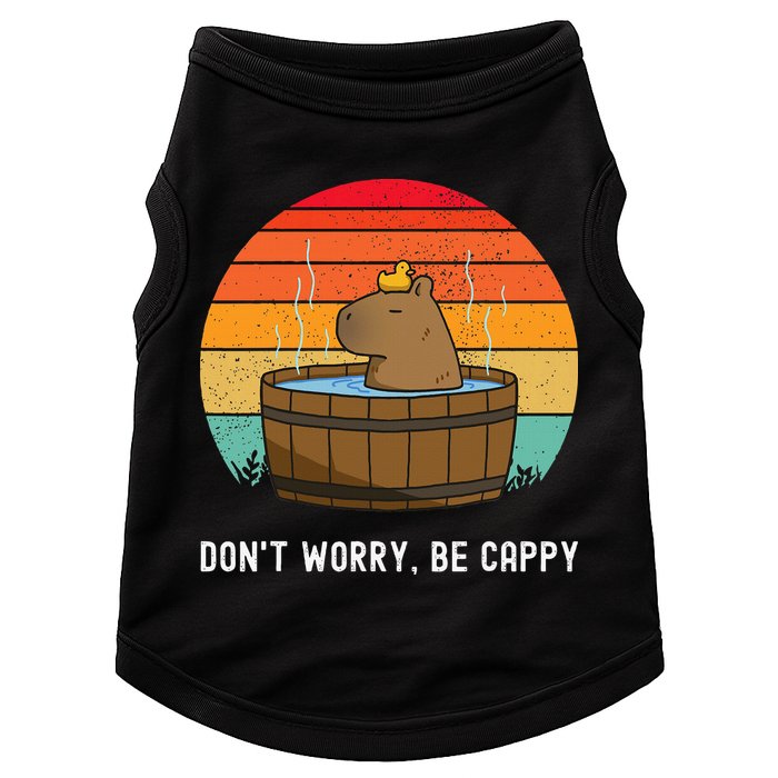 Retro Funny Capybara DonT Worry Be Capy Doggie Tank