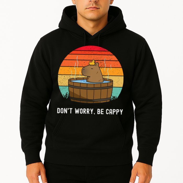 Retro Funny Capybara DonT Worry Be Capy Hoodie