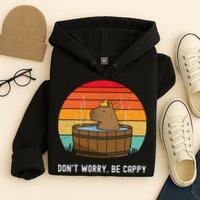 Retro Funny Capybara DonT Worry Be Capy Hoodie