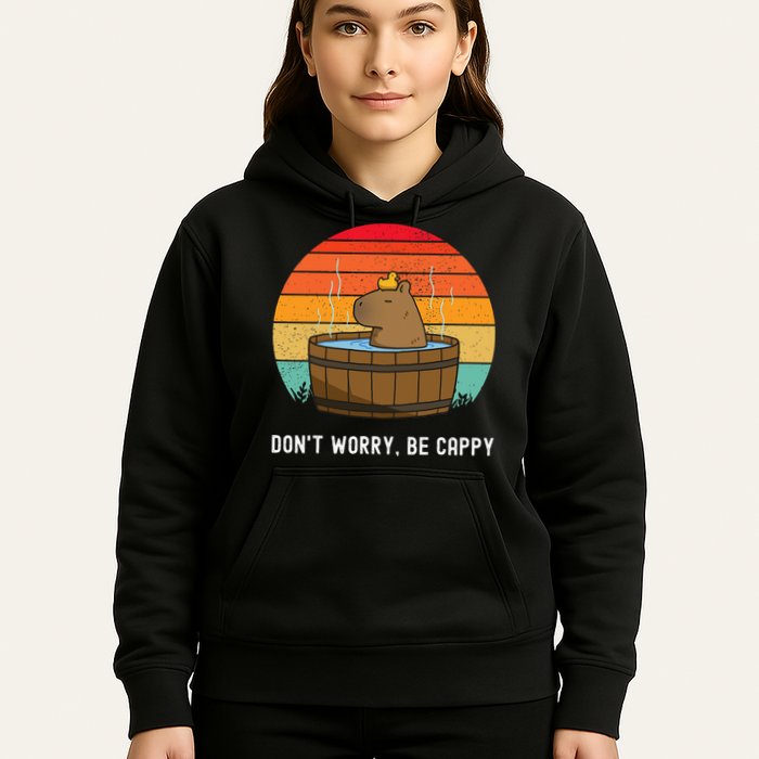Retro Funny Capybara DonT Worry Be Capy Hoodie
