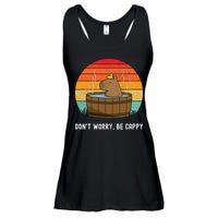Retro Funny Capybara DonT Worry Be Capy Ladies Essential Flowy Tank