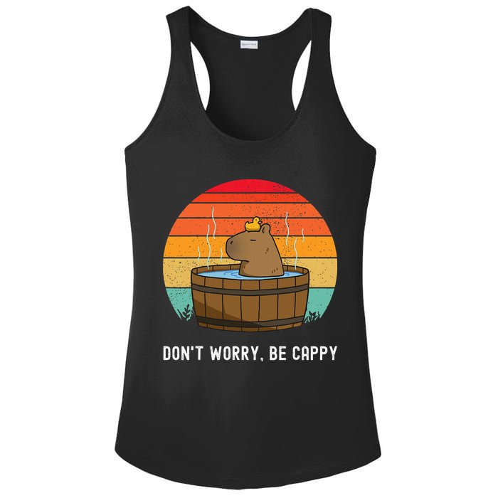Retro Funny Capybara DonT Worry Be Capy Ladies PosiCharge Competitor Racerback Tank