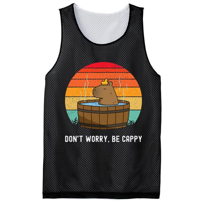 Retro Funny Capybara DonT Worry Be Capy Mesh Reversible Basketball Jersey Tank