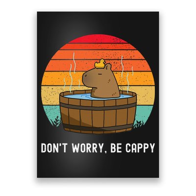 Retro Funny Capybara DonT Worry Be Capy Poster