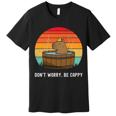 Retro Funny Capybara DonT Worry Be Capy Premium T-Shirt