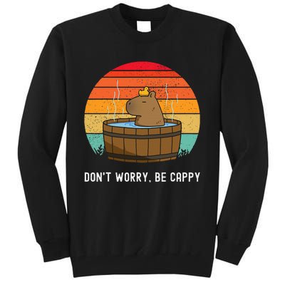 Retro Funny Capybara DonT Worry Be Capy Tall Sweatshirt