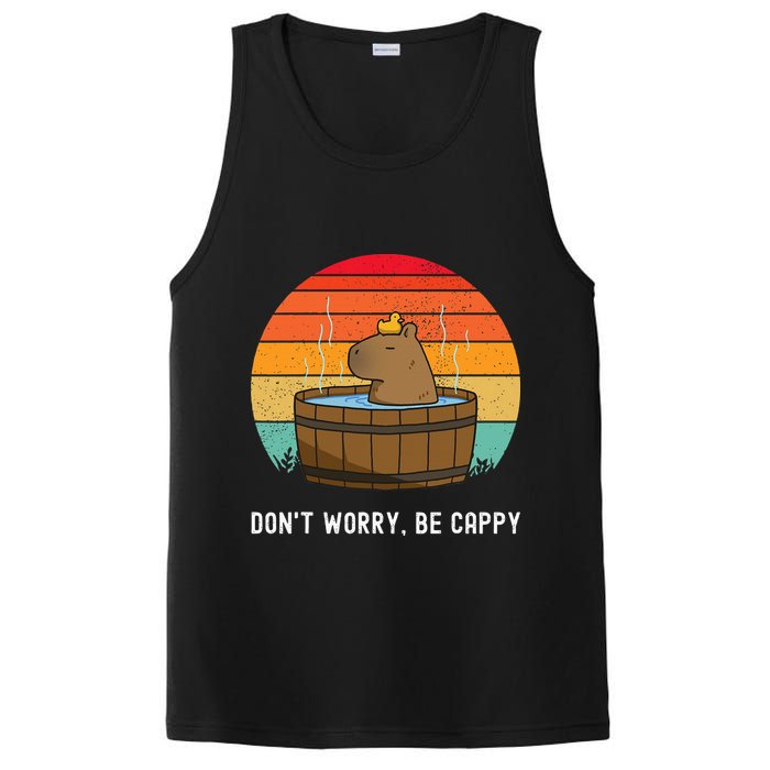 Retro Funny Capybara DonT Worry Be Capy PosiCharge Competitor Tank
