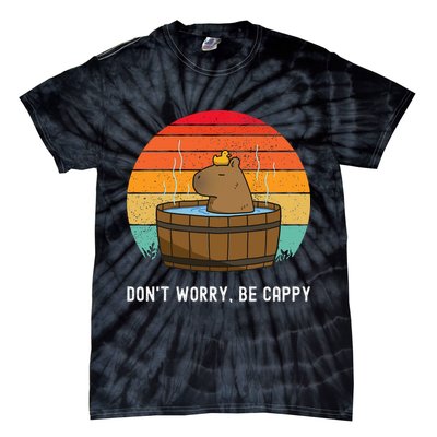 Retro Funny Capybara DonT Worry Be Capy Tie-Dye T-Shirt