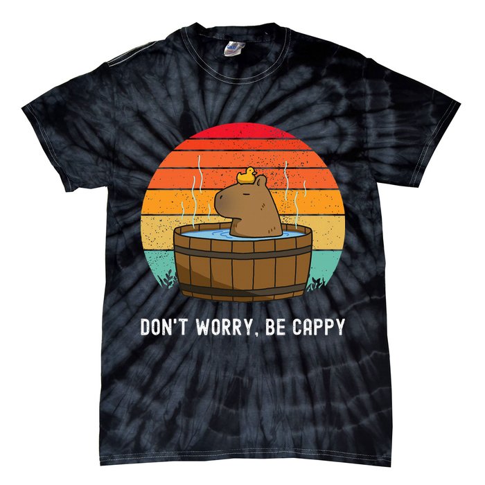 Retro Funny Capybara DonT Worry Be Capy Tie-Dye T-Shirt