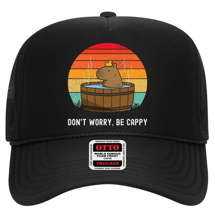Retro Funny Capybara DonT Worry Be Capy Trucker Hat