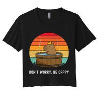 Retro Funny Capybara DonT Worry Be Capy Crop Top