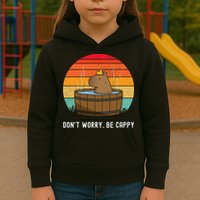 Retro Funny Capybara DonT Worry Be Capy Kids Hoodie