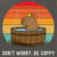 Retro Funny Capybara DonT Worry Be Capy Cotton Canvas Backpack