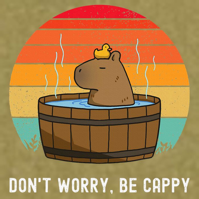 Retro Funny Capybara DonT Worry Be Capy Garment-Dyed Women's Muscle Tee