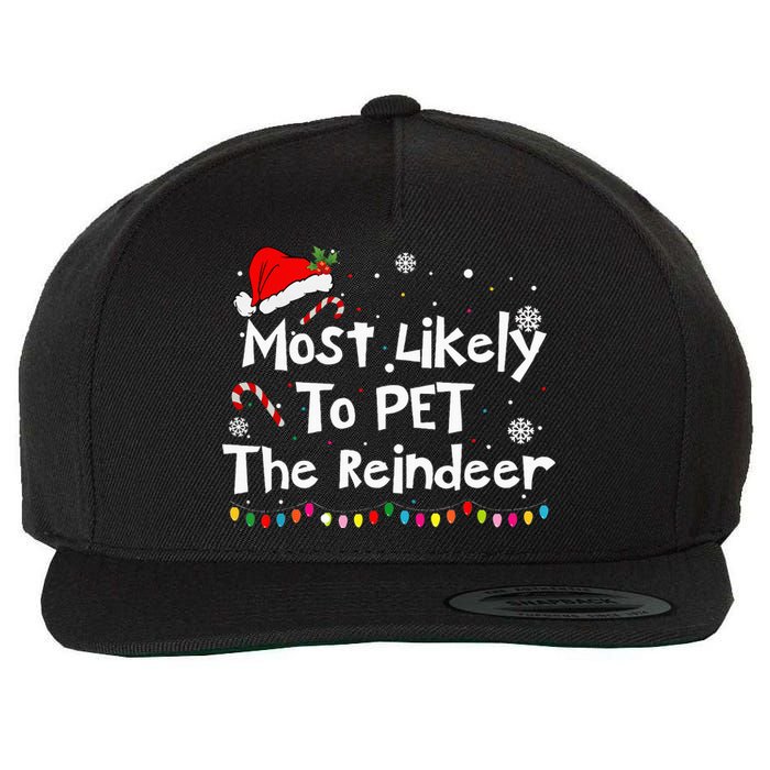 Reindeer Family Christmas Holiday Santa Claus Hat Wool Snapback Cap