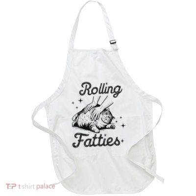 Rolling Fatties Cat Funny Cute Cat Lover Kitten Owner Kitty Full-Length Apron With Pockets