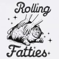 Rolling Fatties Cat Funny Cute Cat Lover Kitten Owner Kitty Full-Length Apron With Pockets