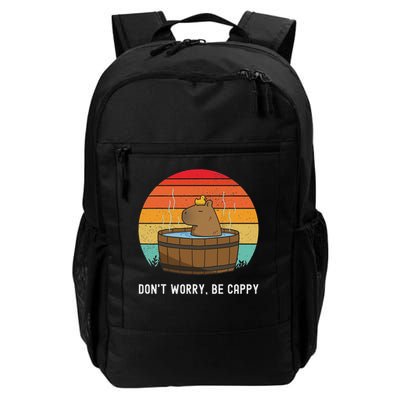 Retro Funny Capybara Don't Worry Be Capy Daily Commute Backpack
