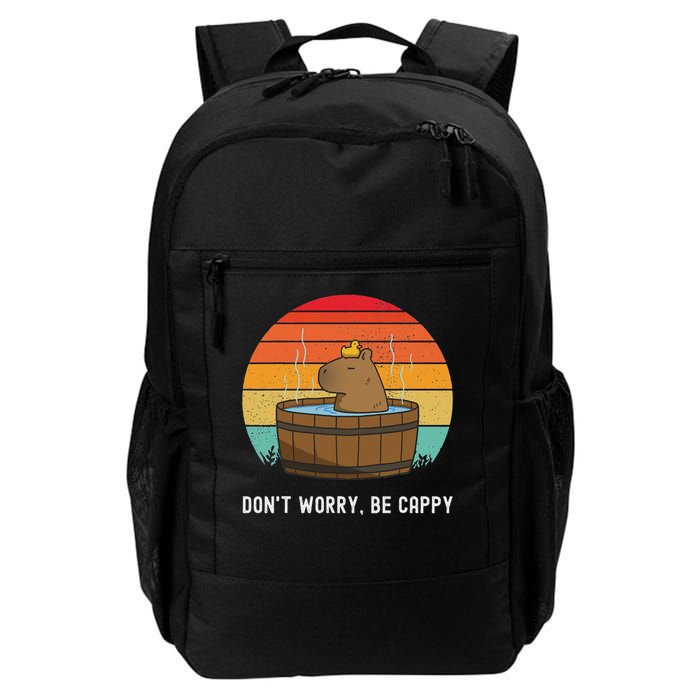 Retro Funny Capybara Don't Worry Be Capy Daily Commute Backpack