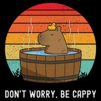 Retro Funny Capybara Don't Worry Be Capy Daily Commute Backpack