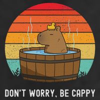 Retro Funny Capybara Don't Worry Be Capy Knit Cap Winter Beanie
