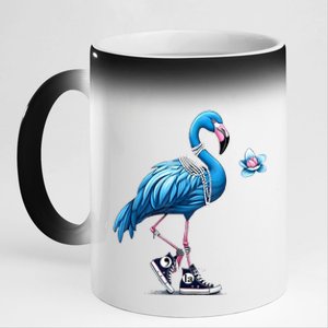 Retro Flamingo Chucks And Pearls Comma La Kamala Harris 2024 11oz Black Color Changing Mug