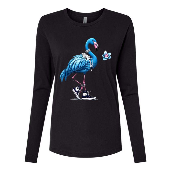 Retro Flamingo Chucks And Pearls Comma La Kamala Harris 2024 Womens Cotton Relaxed Long Sleeve T-Shirt