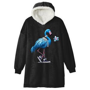 Retro Flamingo Chucks And Pearls Comma La Kamala Harris 2024 Hooded Wearable Blanket