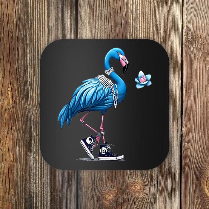 Retro Flamingo Chucks And Pearls Comma La Kamala Harris 2024 Coaster