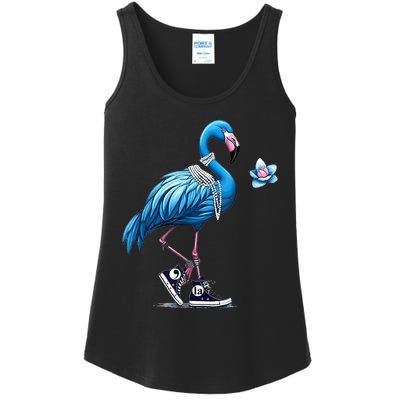 Retro Flamingo Chucks And Pearls Comma La Kamala Harris 2024 Ladies Essential Tank