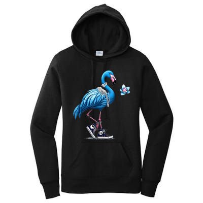 Retro Flamingo Chucks And Pearls Comma La Kamala Harris 2024 Women's Pullover Hoodie