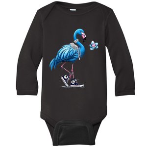 Retro Flamingo Chucks And Pearls Comma La Kamala Harris 2024 Baby Long Sleeve Bodysuit