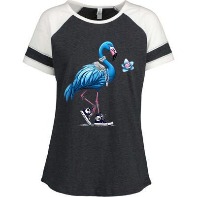 Retro Flamingo Chucks And Pearls Comma La Kamala Harris 2024 Enza Ladies Jersey Colorblock Tee