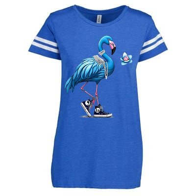 Retro Flamingo Chucks And Pearls Comma La Kamala Harris 2024 Enza Ladies Jersey Football T-Shirt