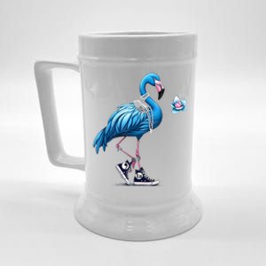 Retro Flamingo Chucks And Pearls Comma La Kamala Harris 2024 Beer Stein