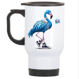 Retro Flamingo Chucks And Pearls Comma La Kamala Harris 2024 Stainless Steel Travel Mug