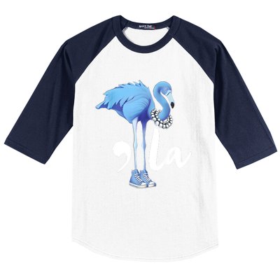 Retro Flamingo Chucks And Pearls Comma La Kamala Harris 2024 Baseball Sleeve Shirt