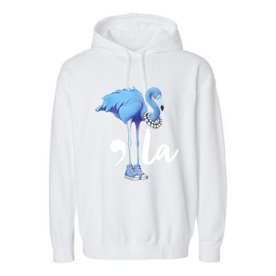 Retro Flamingo Chucks And Pearls Comma La Kamala Harris 2024 Garment-Dyed Fleece Hoodie